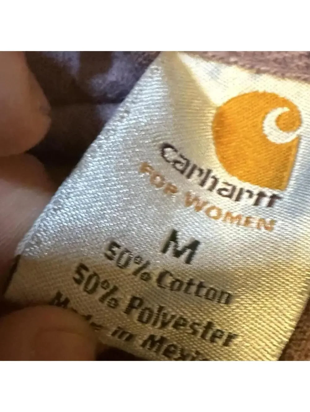 Carhartt Women's Medium Purple Full Zip Hoodie Heavyweight Cotton Workwear 19x25